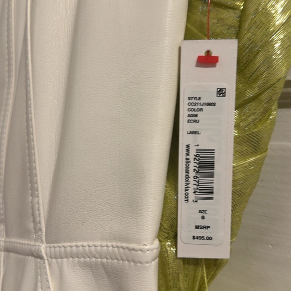 ✔️# 95B Brand new with tags Alice + Olivia Chelsea Faux Leather corset jumpsuit - Picture 12 of 15